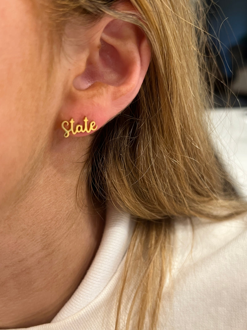 Go STATE Cute Earrings for State Teams State Gameday