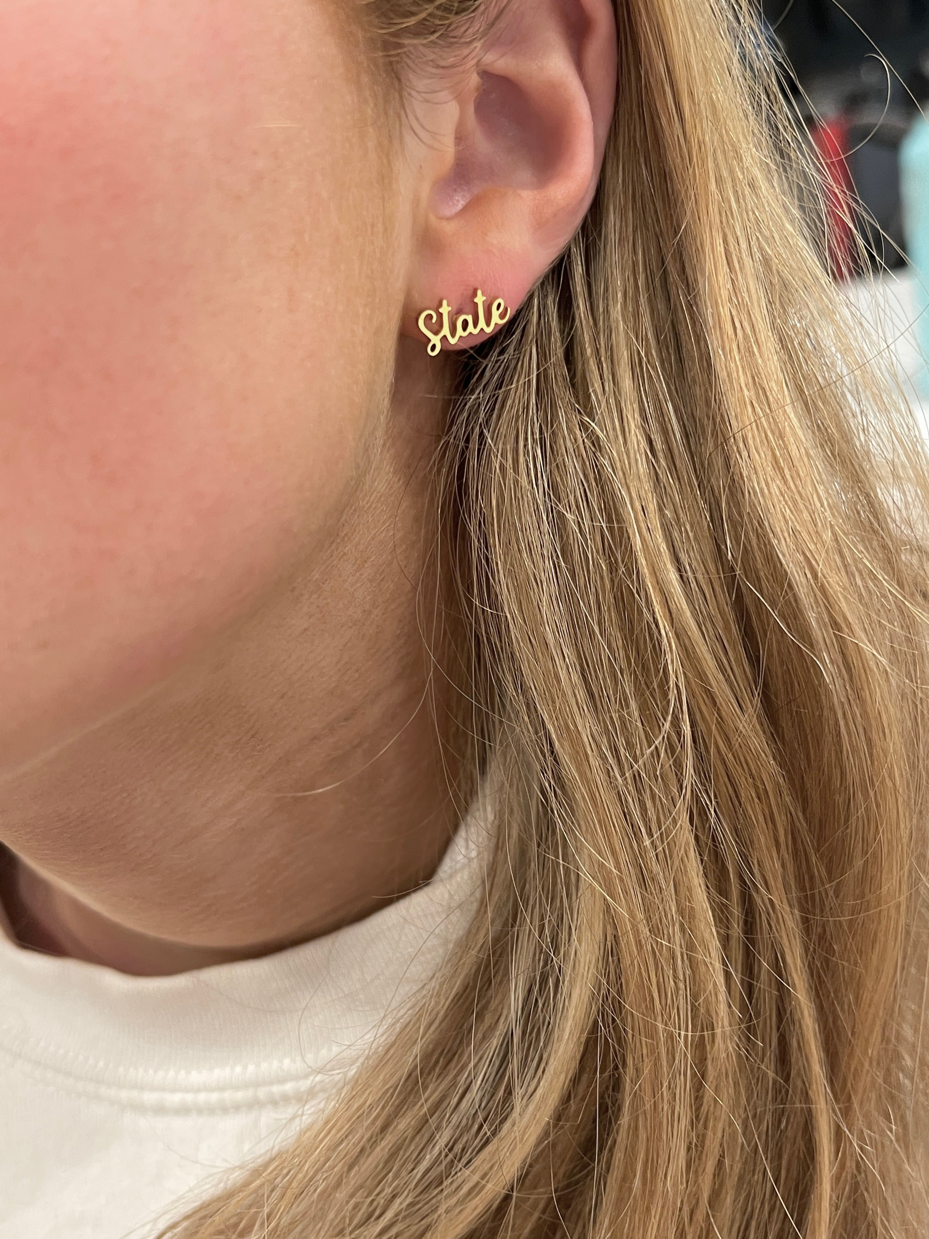 Go STATE Cute Earrings for State Teams State Gameday