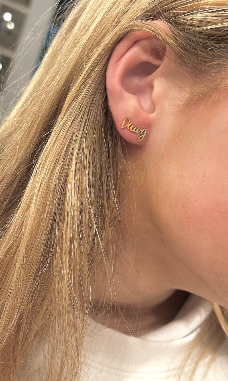 Dawg Mom Earrings - Georgia Bulldogs, Miss State Bulldogs, Bulldog Mother's Day Gift, Gift for Bulldog Mom, Dawgs Baseball, Dawgs Football