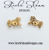Go Lions! Lion Gold Stud earrings, Lion Gift, Lions Baseball, Lions Football, Lions Team Mom Gift