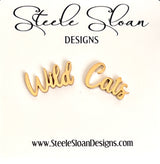 Cute Wild Cat Earrings, Wildcat Football, Gift for Wildcat Fan, Wildcats, Gold Stud Hypoallergenic Earrings