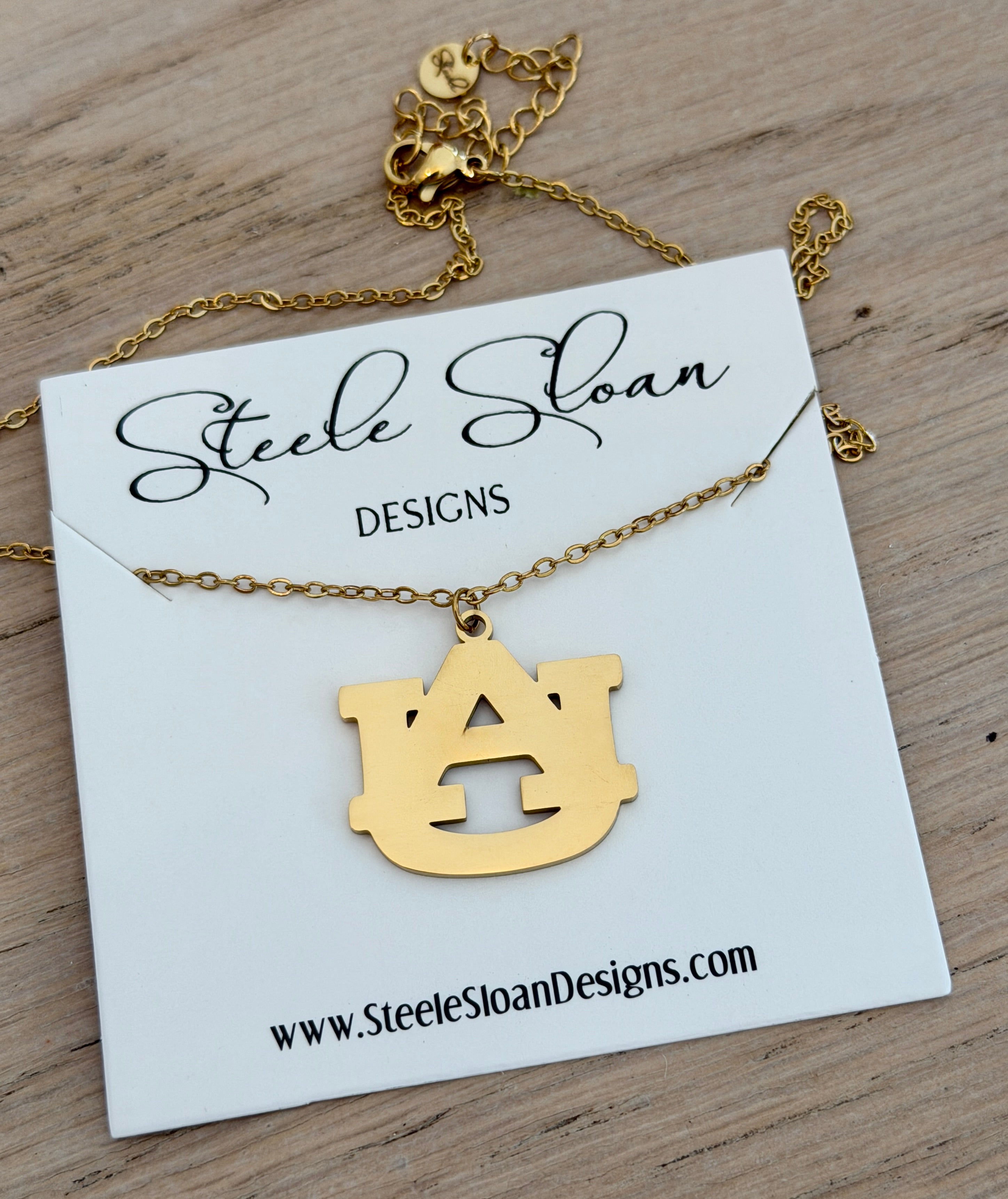 NEW! Auburn Logo Necklace: Auburn Game Day Jewelry, Auburn Graduation Gift, War Eagle