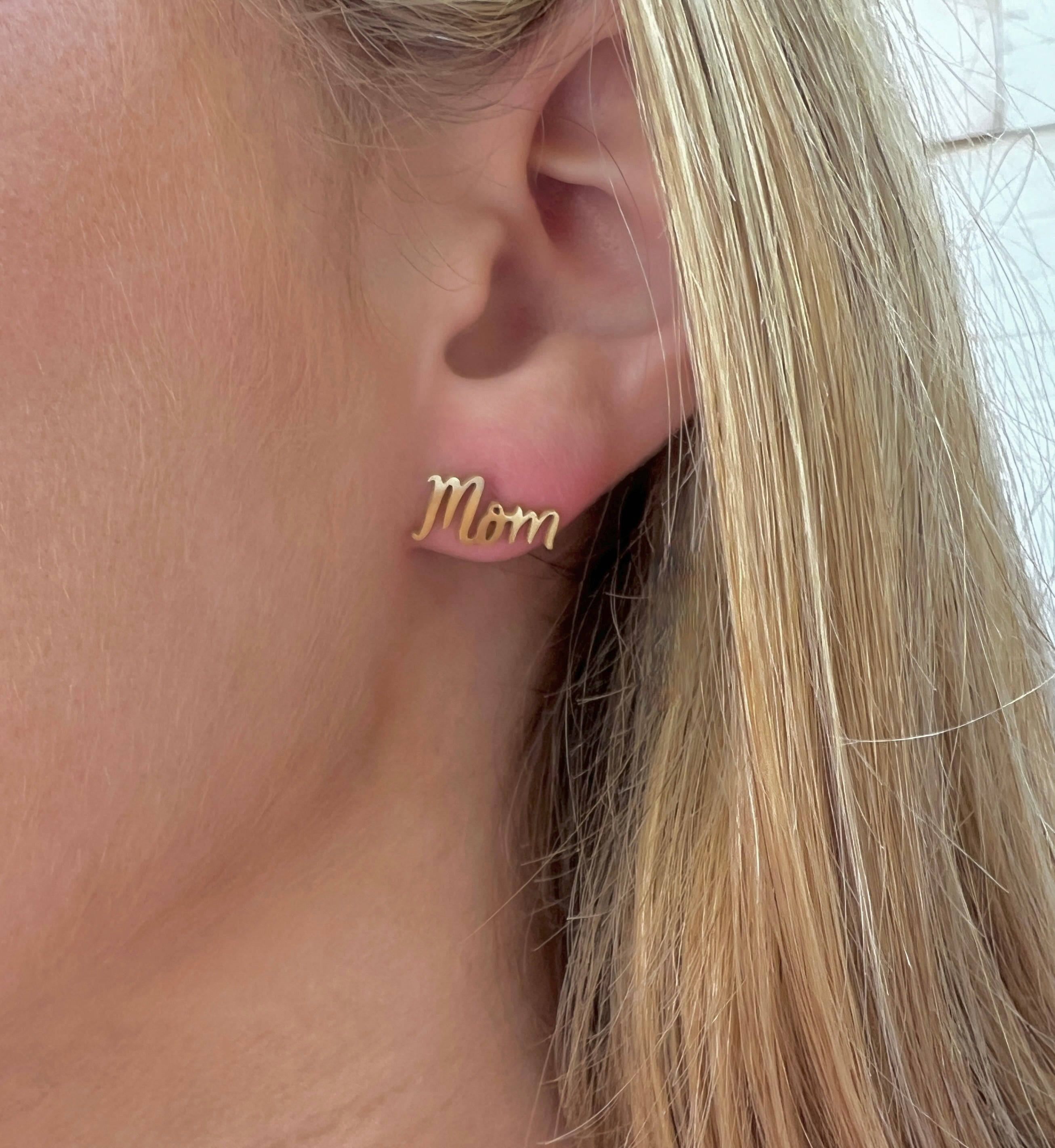 Cute Cat Mom Earrings, Wildcat Mother's Day Gift, Gift for Cats Mom, Wild Cats, Gold Stud Hypoallergenic Earring,