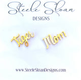 Tiger Mom Earrings - Tigers, LSU Tigers, Auburn Tigers, Tiger Mother's Day Gift, Gift for Tiger Mom, Tiger Baseball, Tiger Team Mom