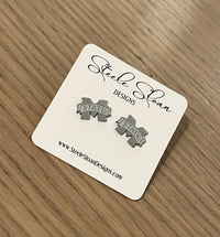 Mississippi State Silver Stud Earrings- CUTE Mississippi State Gift - Miss State Hypoallergenic Stainless Steel Studs in Silver