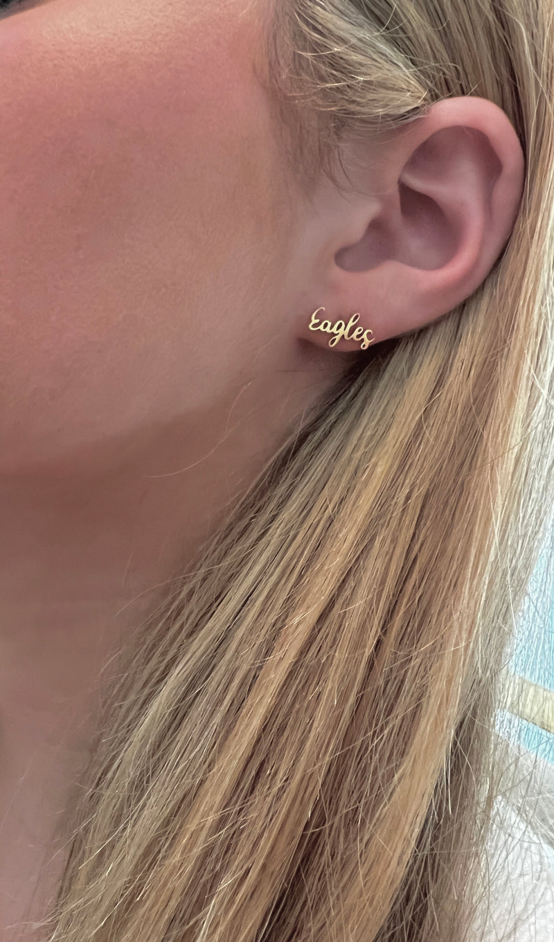 Go Eagles Cute Game Day Earrings Eagles Fans Cute Eagle Team Gift Hypoallergenic Earrings Eagles Team Mom Gift Eagles Cheerleading