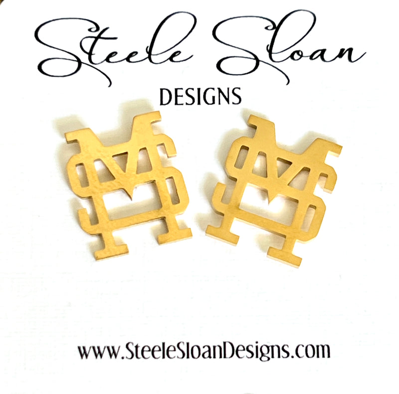 Mississippi State MS Logo Earrings - Hypoallergenic SO CUTE!