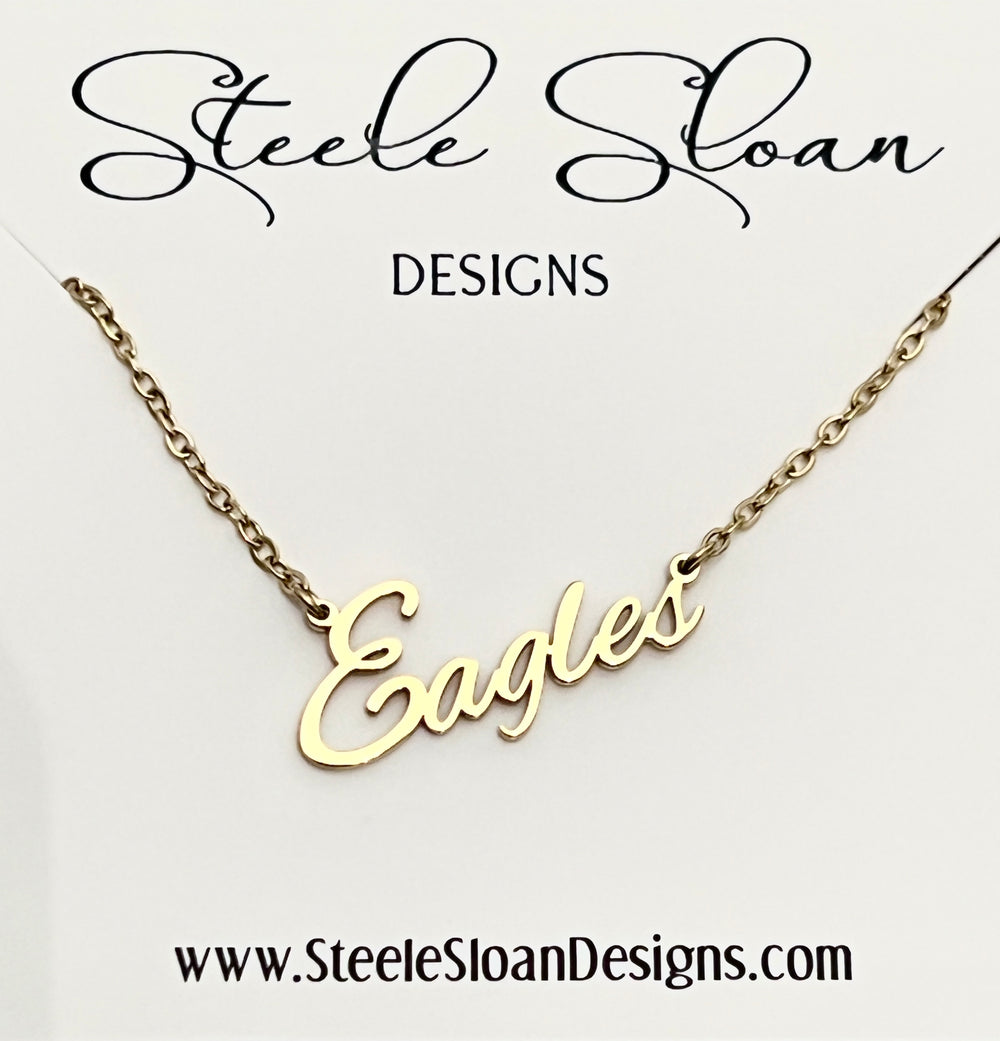 Eagles Name Necklace – Perfect for Eagles Fans!