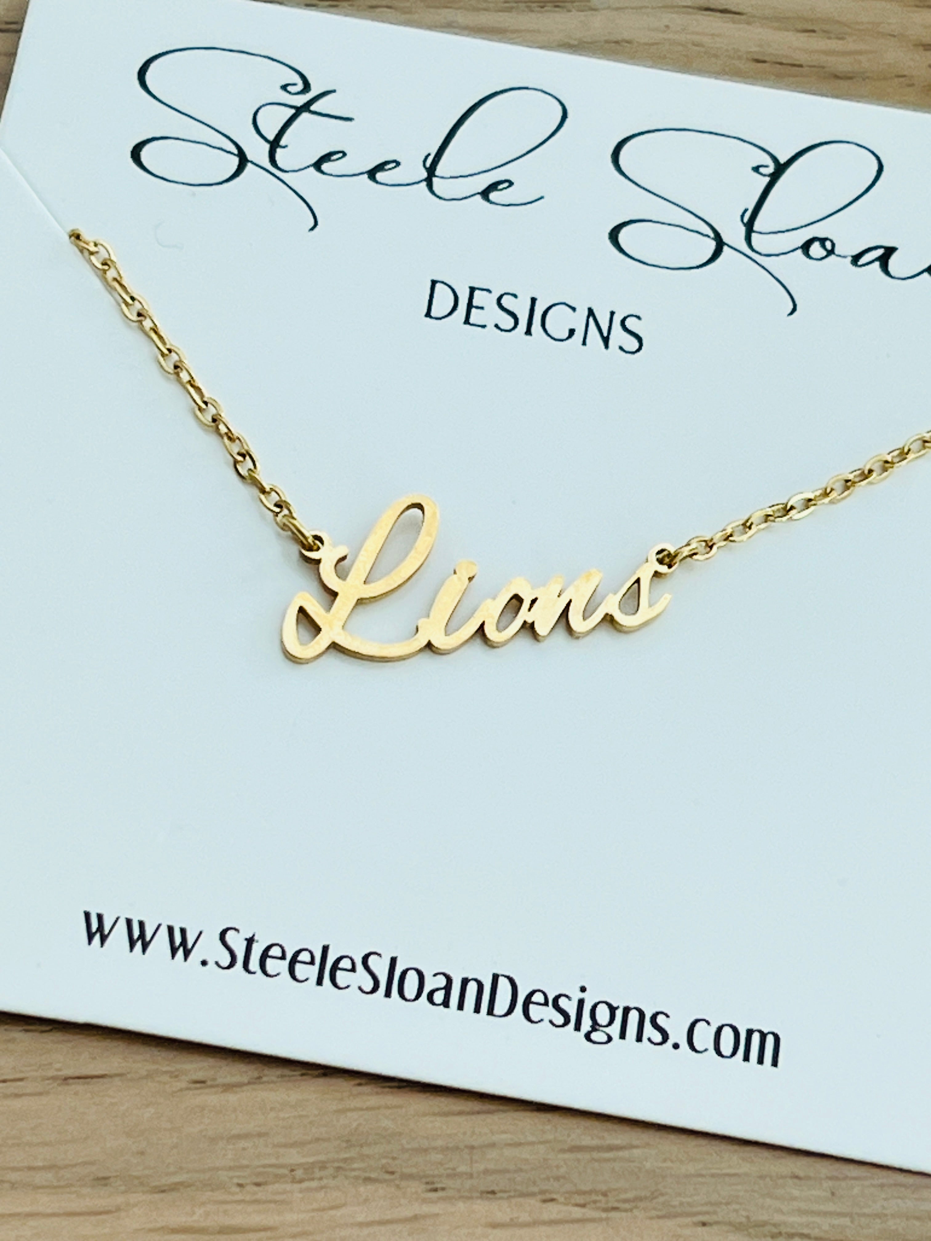 Lions Necklace- Go Lions Football Fans Lions GameDay Necklace Lions Spirit Wear Gift for Lions Fans