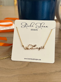 Auburn War Eagle Game Day Necklace – Hypoallergenic Tarnish-Resistant Stainless Steel – Officially Licensed Auburn Jewelry Gift