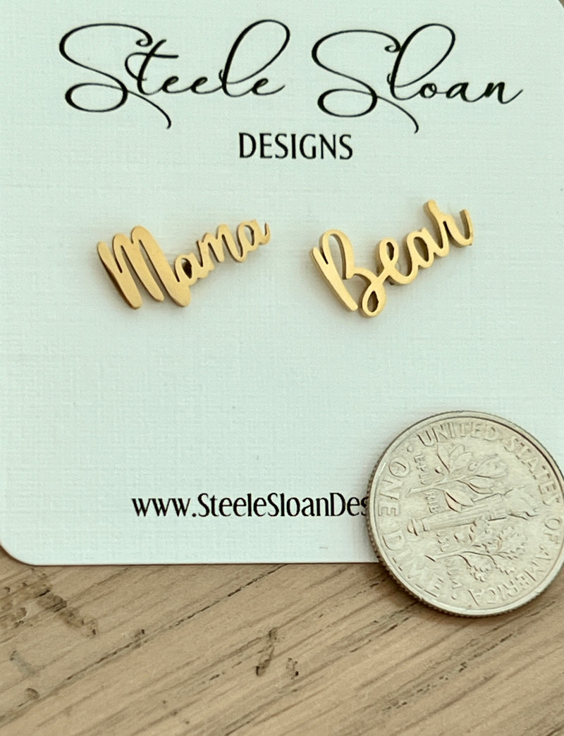 Mama Bear Earrings- Sweet Gift for Mama Bear - Mama Bear - perfect gift for Mama Bear - Hypoallergenic stainless steel