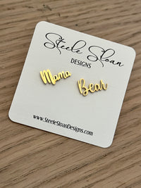Mama Bear Earrings- Sweet Gift for Mama Bear - Mama Bear - perfect gift for Mama Bear - Hypoallergenic stainless steel