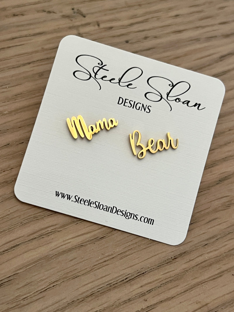 Mama Bear Earrings- Sweet Gift for Mama Bear - Mama Bear - perfect gift for Mama Bear - Hypoallergenic stainless steel