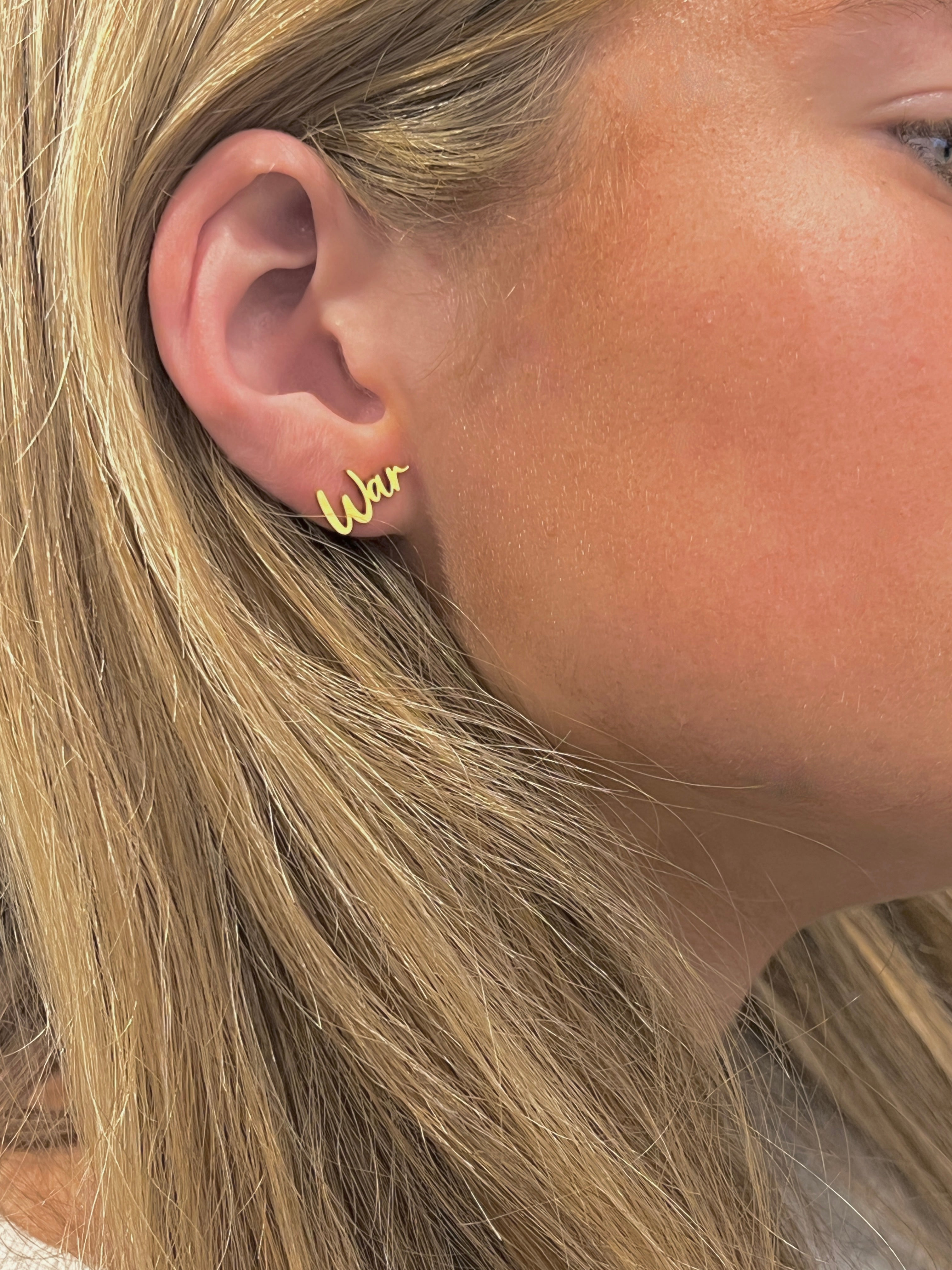 War Eagle Auburn Gold Stud Earrings – Adorable Hypoallergenic Stainless Steel – Officially Licensed Auburn Gift