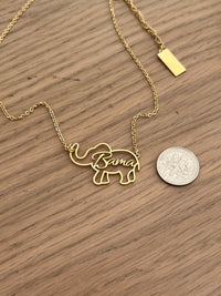 Cute Bama Elephant Necklace – Gold Hypoallergenic Alabama Gameday Jewelry – Officially Licensed Bama Gift