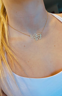 Cute Bama Elephant Necklace – Gold Hypoallergenic Alabama Gameday Jewelry – Officially Licensed Bama Gift