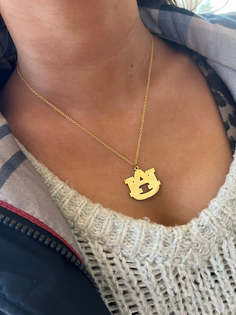NEW! Auburn Logo Necklace: Auburn Game Day Jewelry, Auburn Graduation Gift, War Eagle