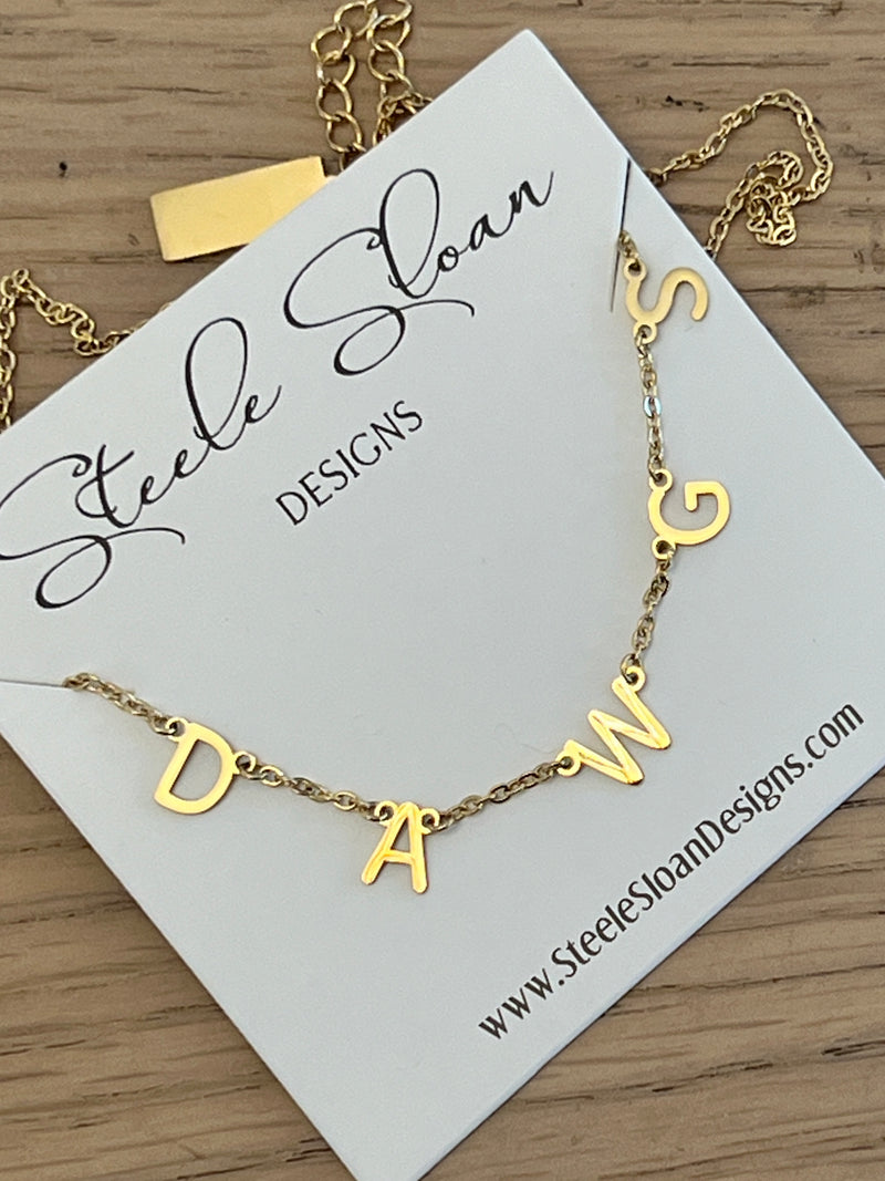 DAWGS Charm Necklace Gold DAWGS Dangle Layer Necklace Gift