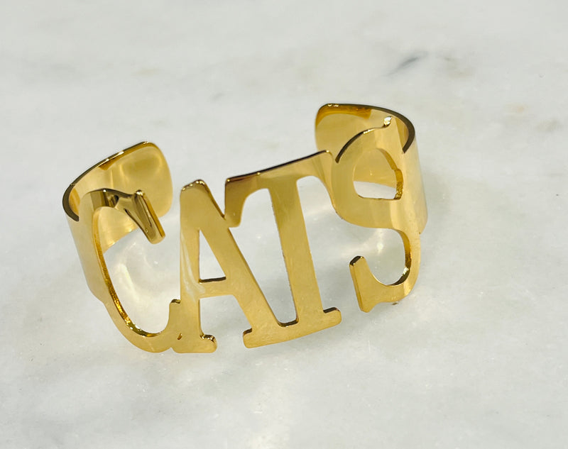 CATS Bangle Bracelets Tarnish Resistant Stainless Steel All Caps -Go CATS