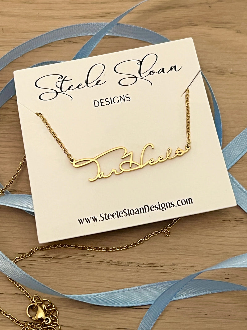 TarHeels Necklace- Perfect UNC Gift! Go Heels UNC TarHeels Gold Necklace Officially Licensed