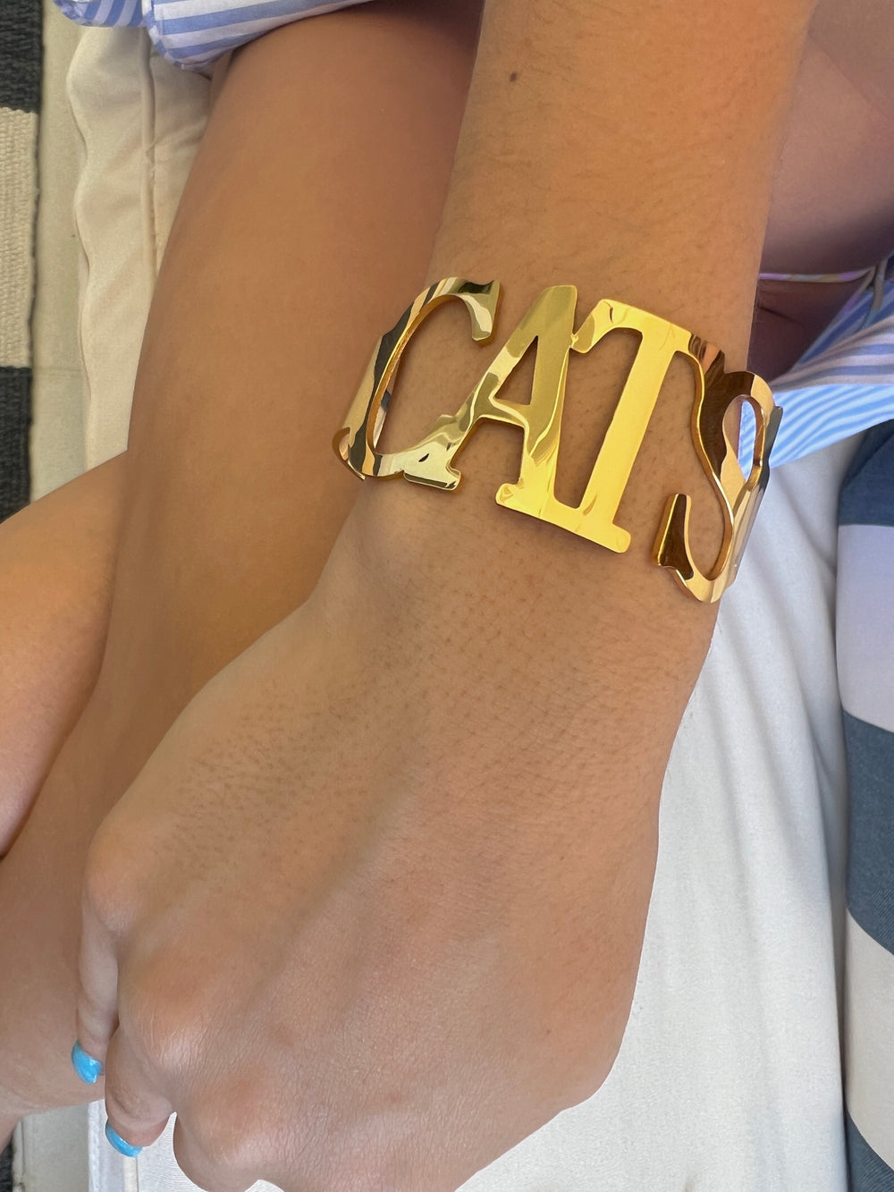 CATS Bangle Bracelets Tarnish Resistant Stainless Steel All Caps -Go CATS