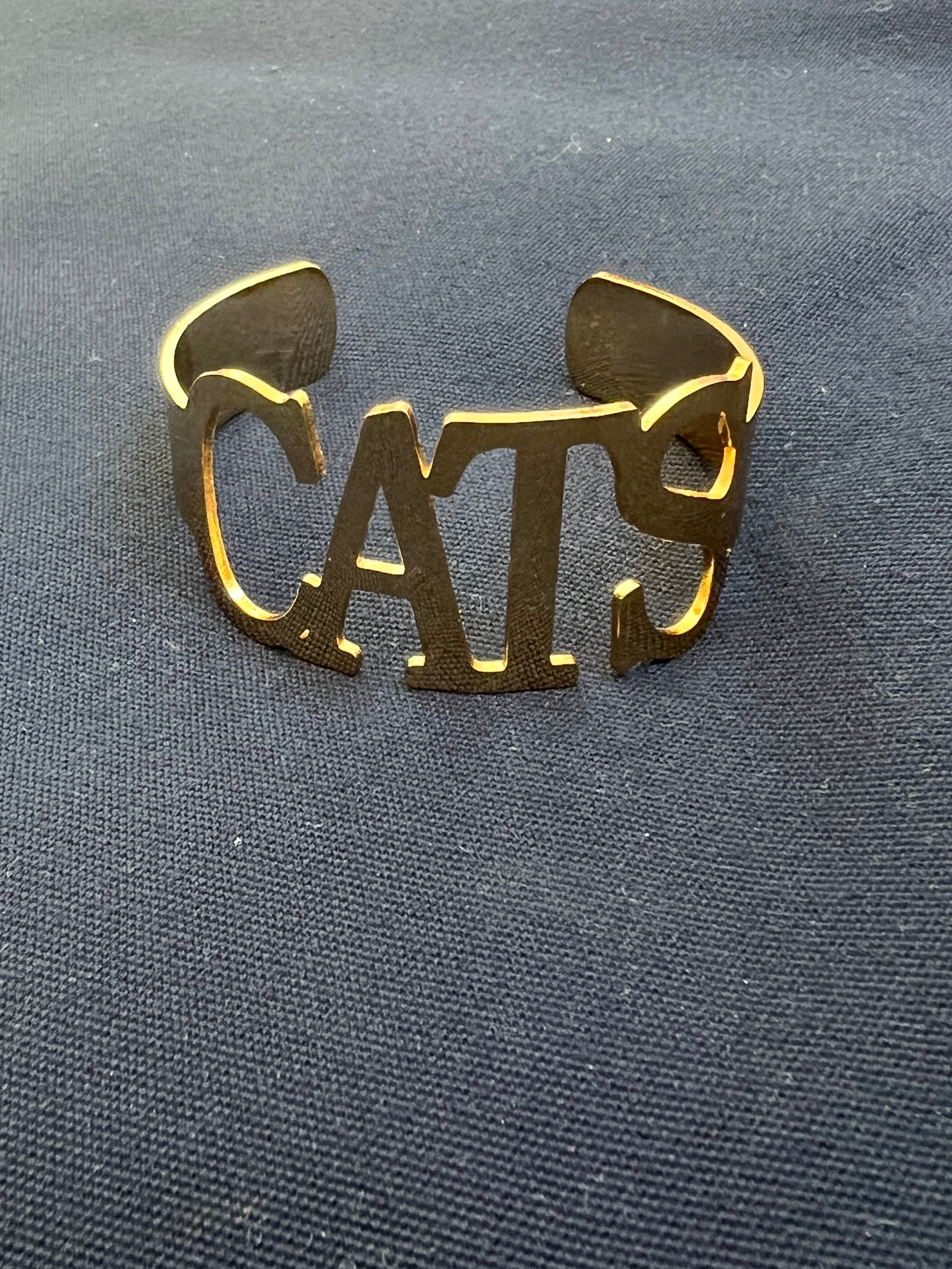 CATS Bangle Bracelets Tarnish Resistant Stainless Steel All Caps -Go CATS