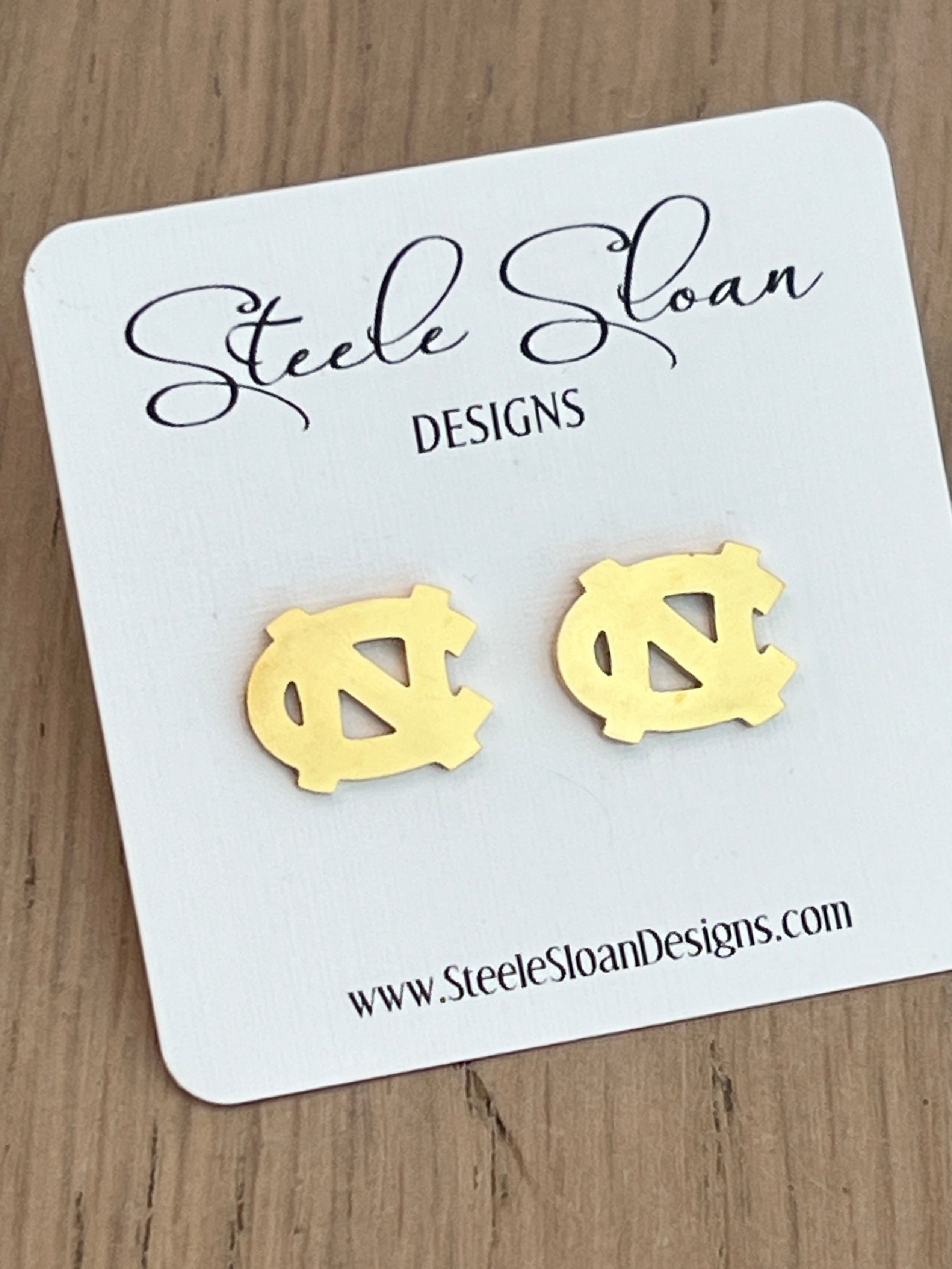 UNC Logo Stud Earrings- UNC gift, Hypoallergenic earrings, Officially Licensed, Unique UNC TarHeels Gift