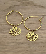 Rameses Hoop Earrings Hypoallergenic Stainless Steel UNC Gold Hoop Earrings