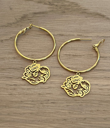 Rameses Hoop Earrings Hypoallergenic Stainless Steel UNC Gold Hoop Earrings