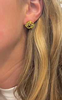 NEW! UNC Rameses Gold Stud Earrings- Go Heels! Rameses Cute Logo Earrings - Unique UNC gift, Hypoallergenic earrings, Officially Licensed, Gold Stud Earrings