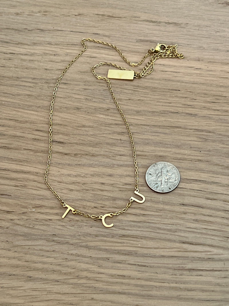 TCU Charm Necklace Gold Texas Christian University Dangle Layer Necklace perfect for Horned Frogs Fans Officially Licensed
