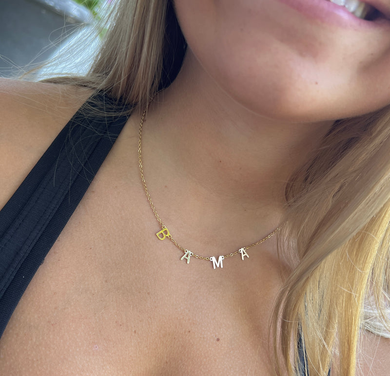 BAMA! BAMA Charm Necklace- Gold Bama Dangle Layer Necklace perfect for Bama Fans Tarnish Resistant Stainless Steel Officially Licensed