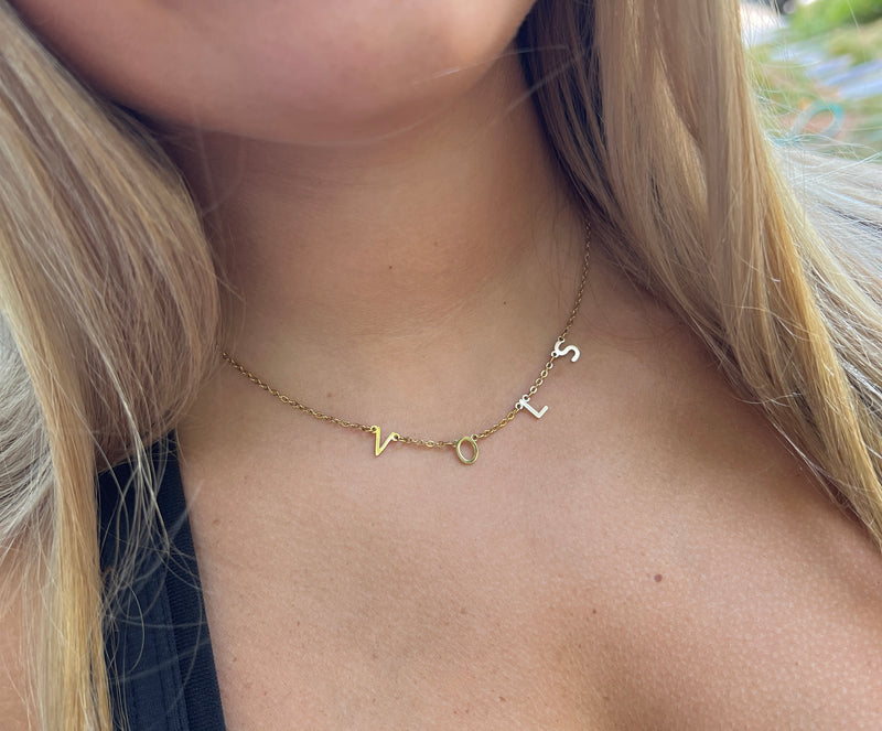 University of Tennessee Gift Set VOLS Gold Charm Necklace and T Logo Gold Stud Earrings Tennessee Volunteers Gameday