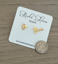 Go Bears Game Day Earrings | Hypoallergenic Gold Studs | Bears Fan Gift