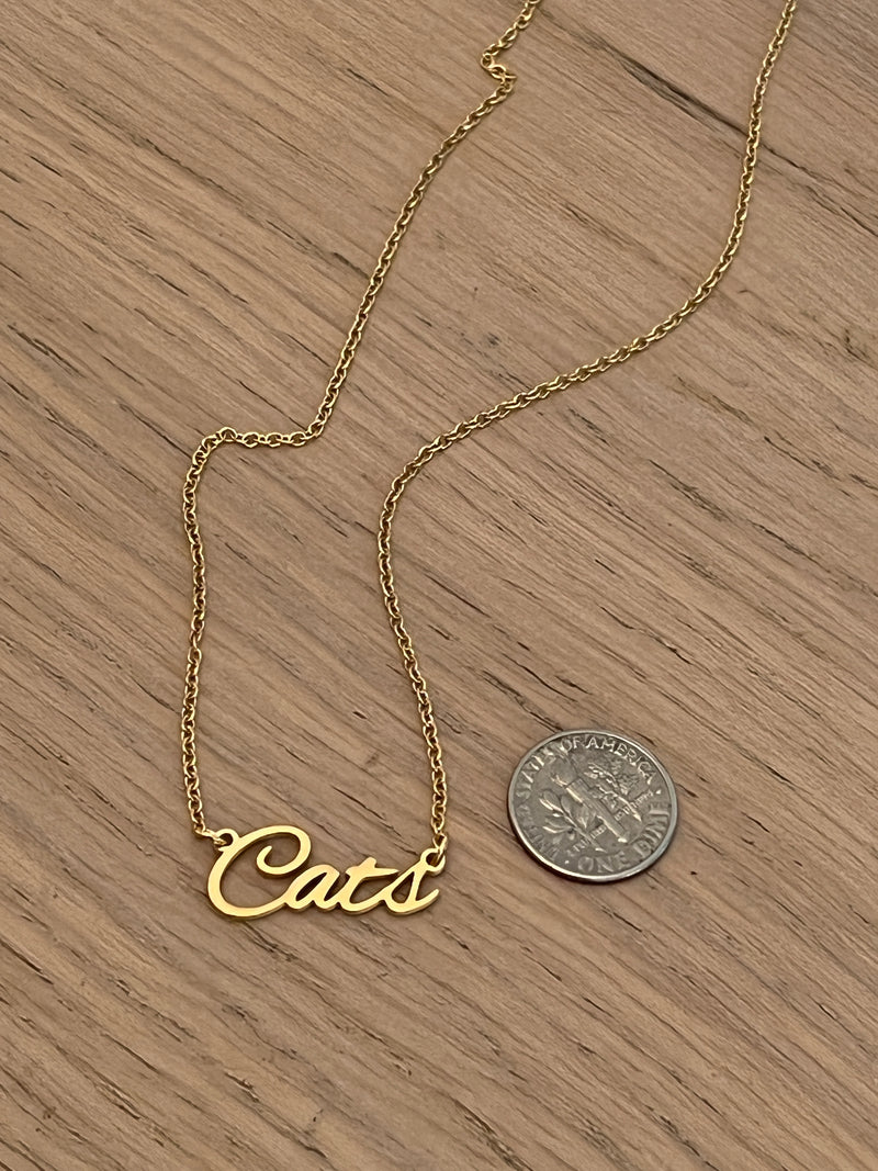 Cats Name Necklace - Cats Fans -Cats Team Necklace Team Gift