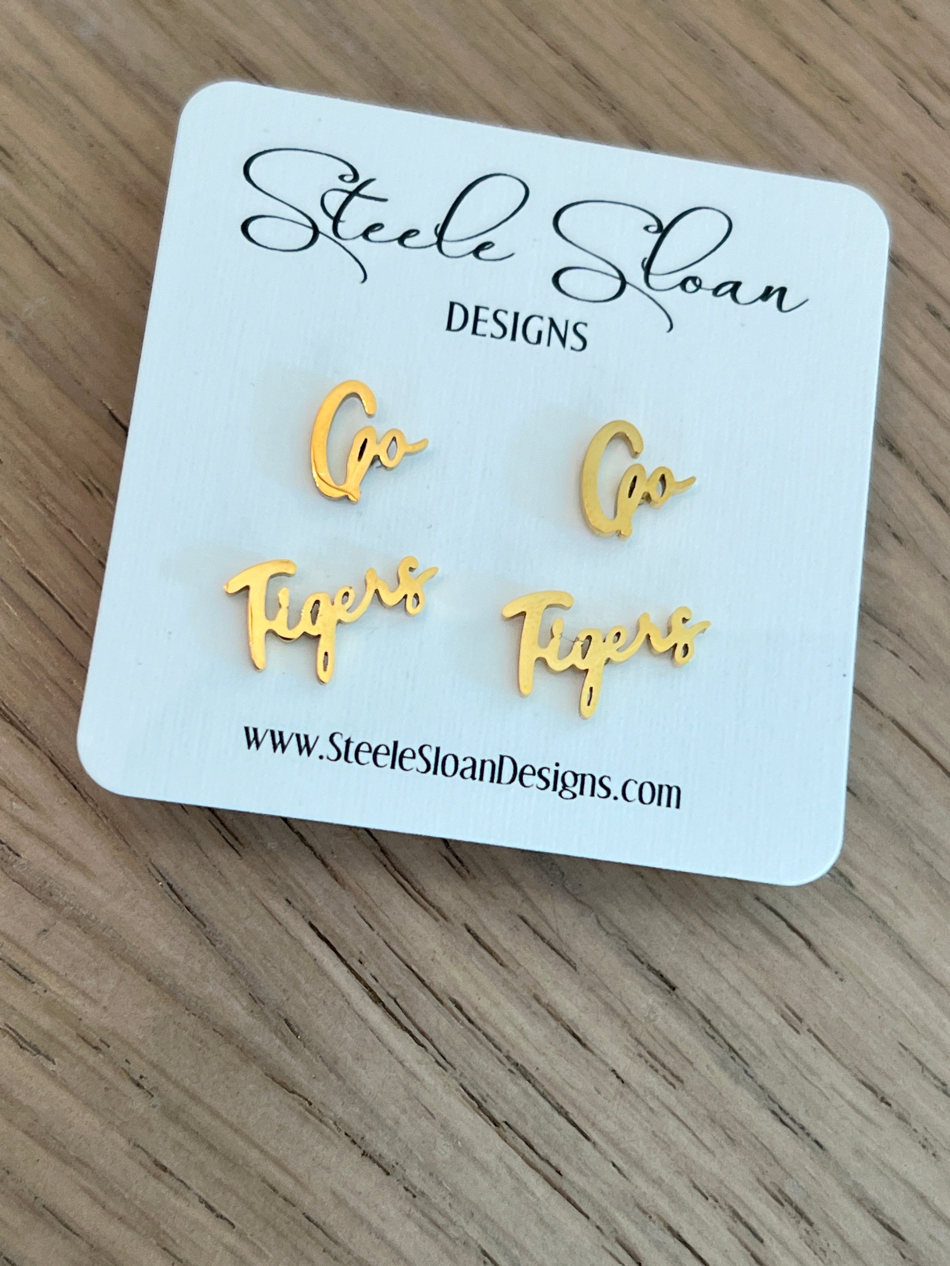 Go Tigers GameDay Gold Tiger Earrings or Silver Tiger Earrings Tiger Football Tiger Gameday