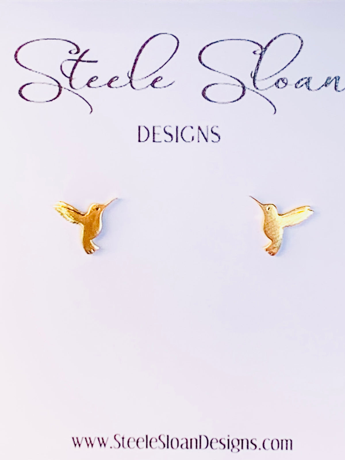Hummingbird stud earrings, hypoallergenic stainless steel