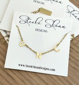 UNC Charm Necklace Gold Dangle LayerTar Heels Necklace Gift