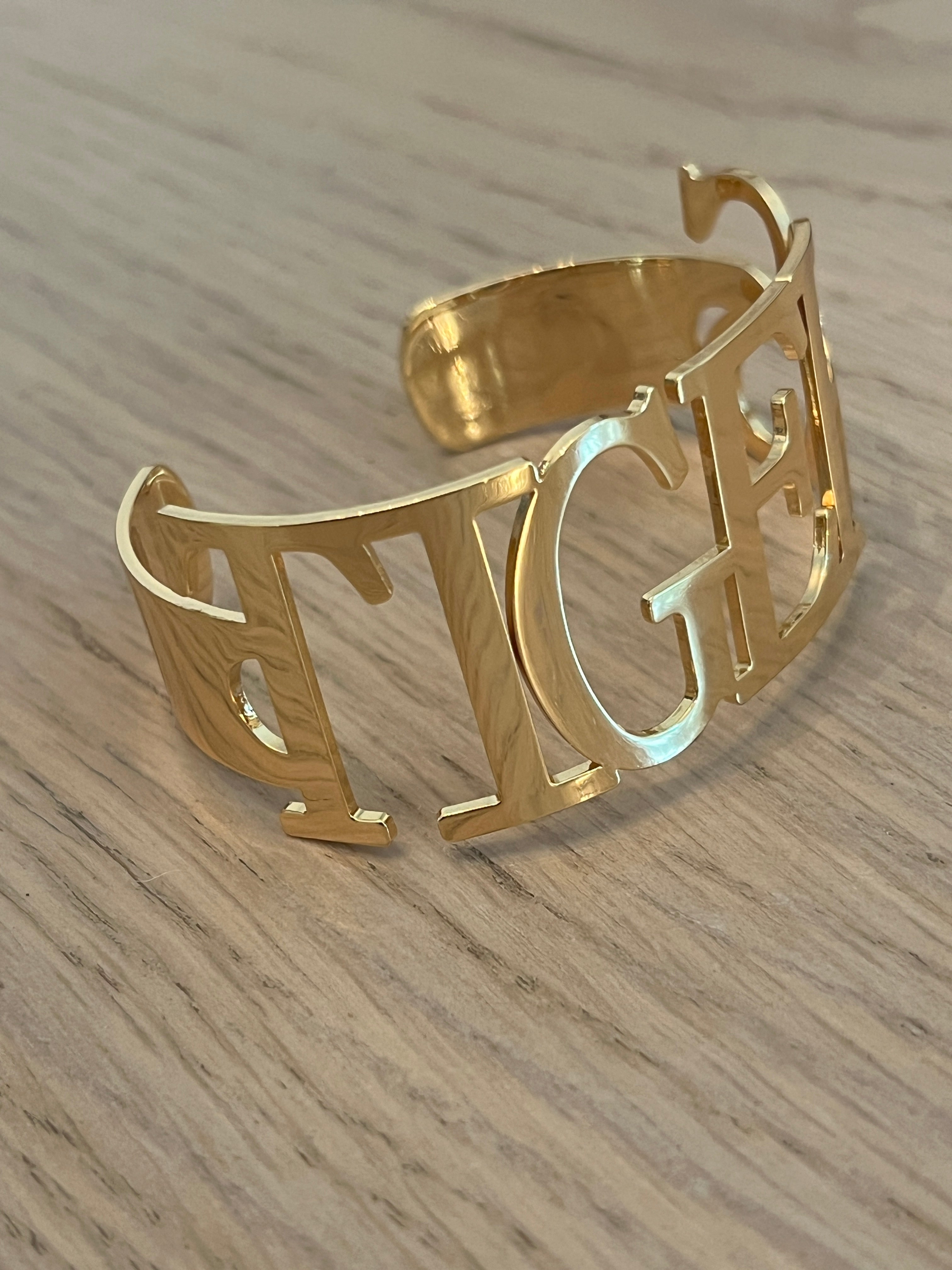 TIGERS Bangle Cuff Bracelets All Caps Go Tigers -Sizeable