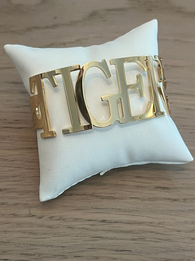 TIGERS Bangle Cuff Bracelets All Caps Go Tigers -Sizeable