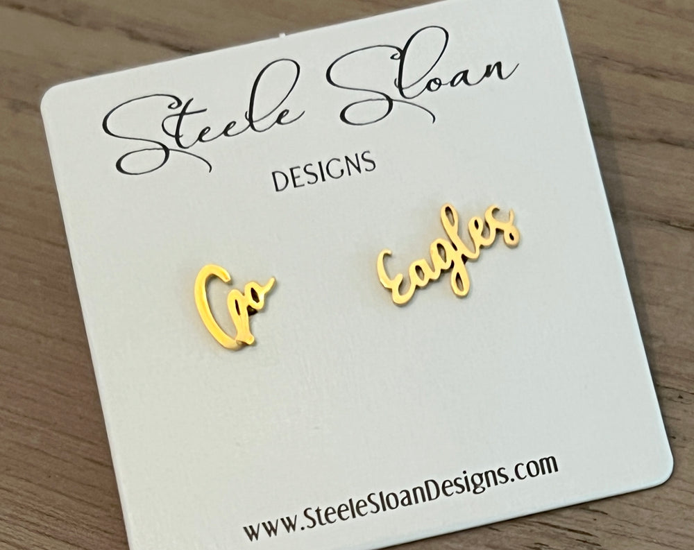 Go Eagles Cute Game Day Earrings Eagles Fans Cute Eagle Team Gift Hypoallergenic Earrings Eagles Team Mom Gift Eagles Cheerleading