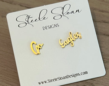 Go Eagles Cute Game Day Earrings Eagles Fans Cute Eagle Team Gift Hypoallergenic Earrings Eagles Team Mom Gift Eagles Cheerleading