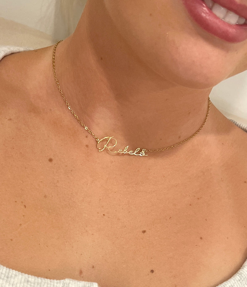 Ole Miss Rebels Gold Name Necklace Ole Miss Fan Gift Rebels