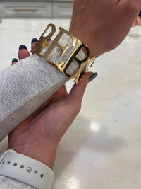 REBS Cuff Bracelet - Gold REBS bracelet - Sizeable - Tarnish Resistant Stainless Steel