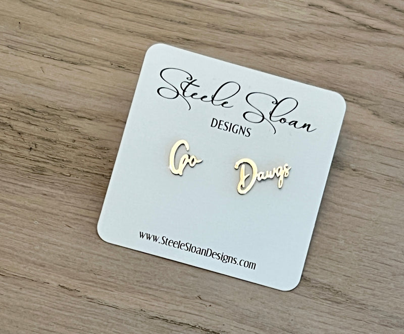 Go Dawgs Cute Game Day Earrings Dawgs Fans Cute Bulldog Gift Hypoallergenic Earrings Graduation Gift