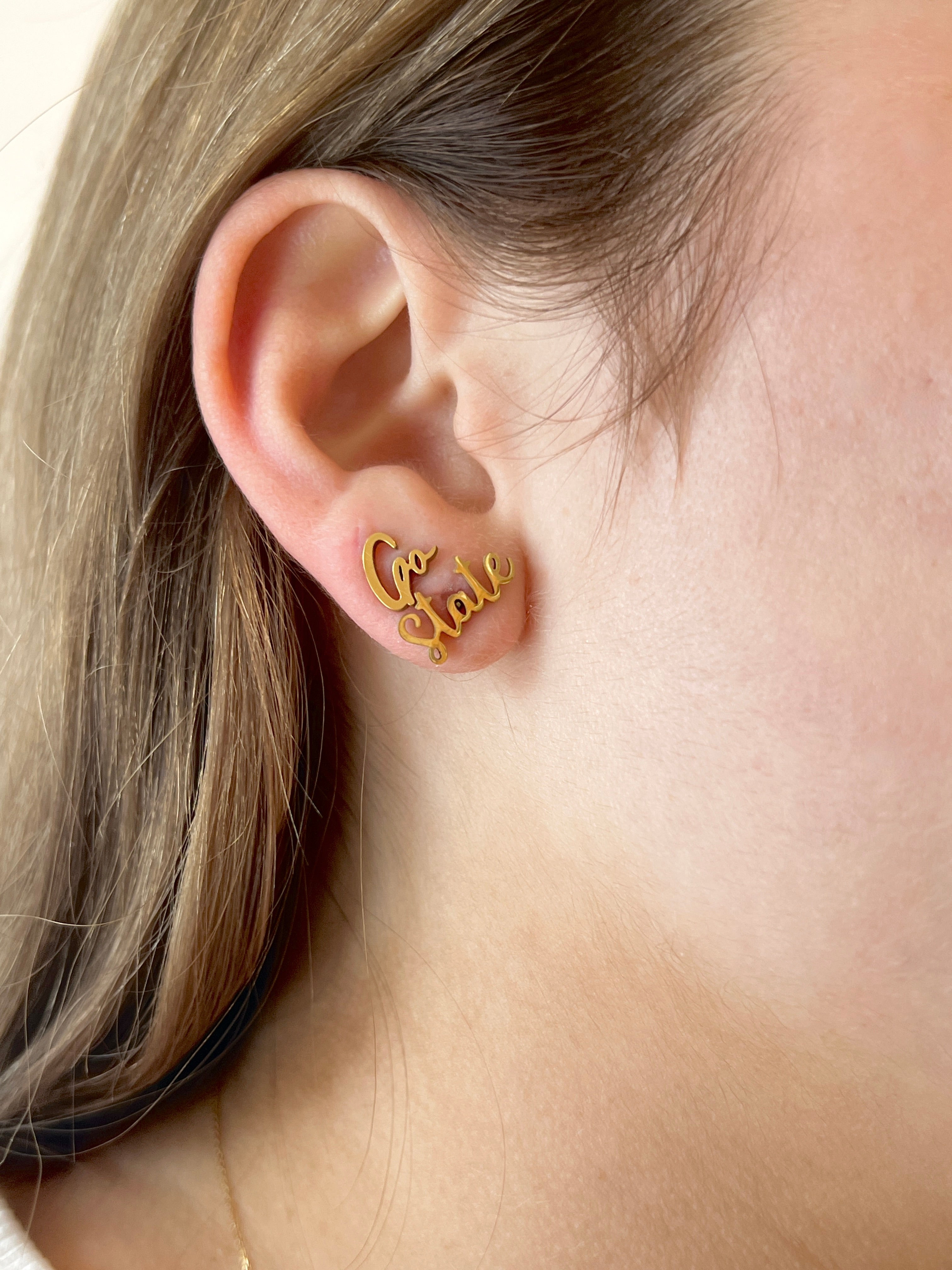 Go STATE Cute Earrings for State Teams State Gameday