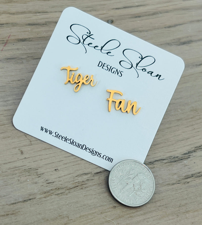 Tiger Fan Gift Set Hypoallergenic Earrings Tiger GameDay