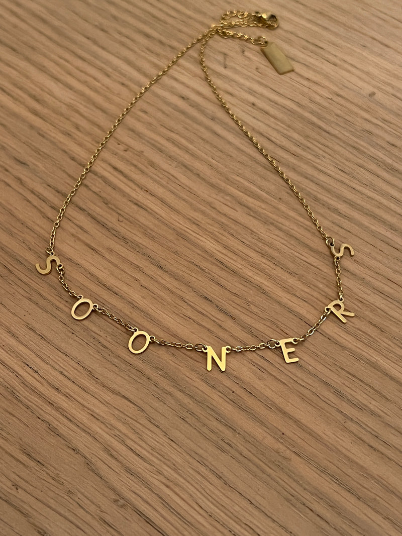 Oklahoma Sooners Necklace Sooners GameDay Spirit Gift Oklahoma Boomer Sooner Gift University of Oklahoma Bound Oklahoma Gameday