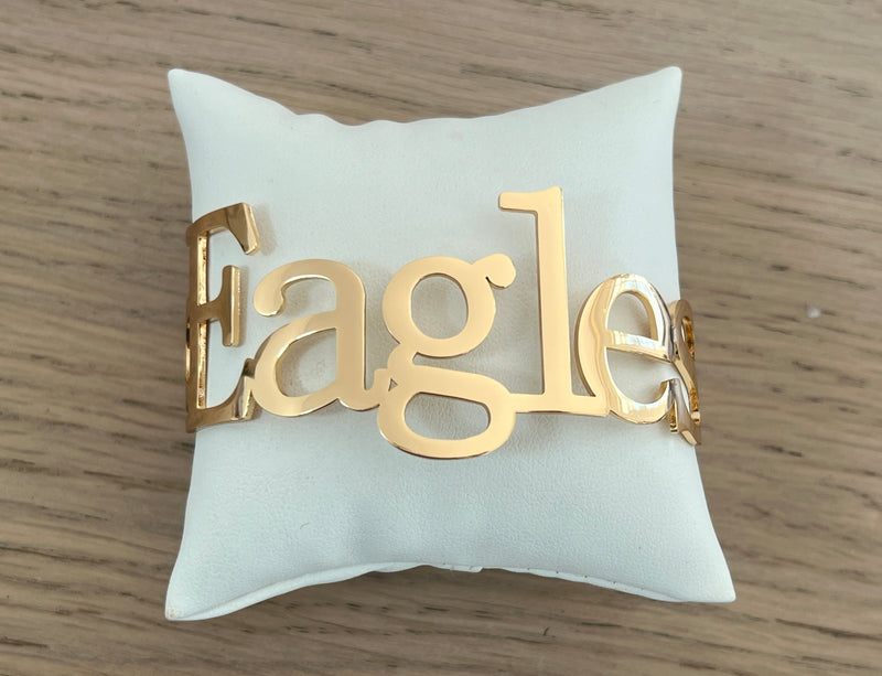 Eagles Bangle Cuff Bracelets Go Eagles GameDay Gift for Eagles Fans Sizeable Stainless Steel