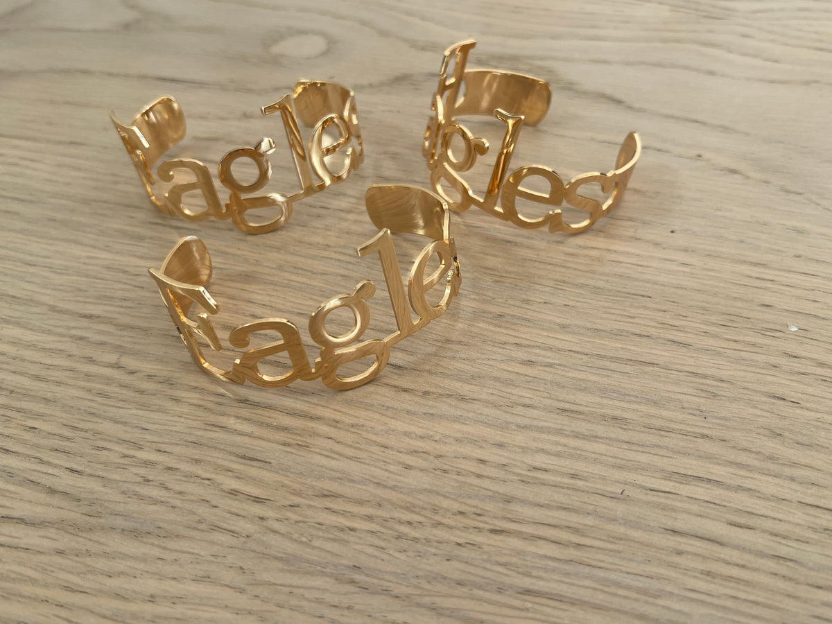 Eagles Bangle Cuff Bracelets Go Eagles GameDay Gift for Eagles Fans Sizeable Stainless Steel